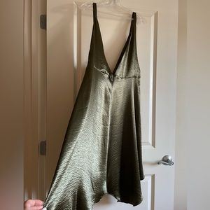 Olive Green Chic Maeve V-Cut Dress